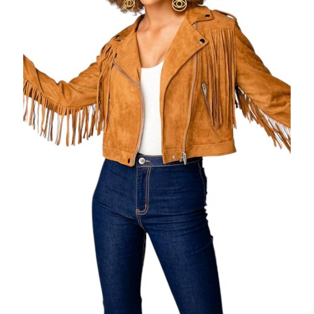 NEW BUDDYLOVE francesca suede jacket in camel - Picture 2 of 3